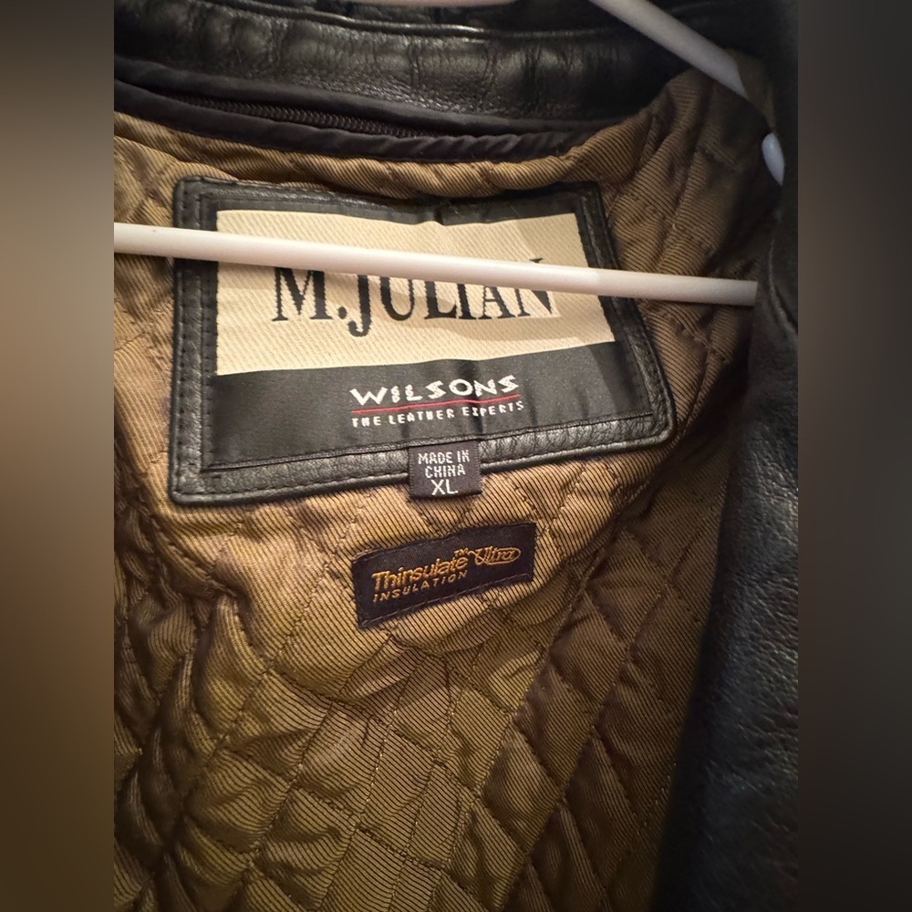 Vintage M.Julian Wilson's Leather Black Thinsulate Button Coat - Picture 6 of 6